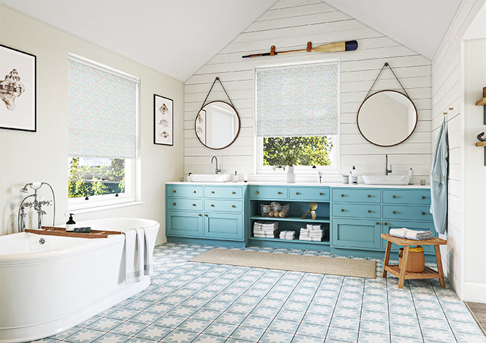 Watercolour Triangles, Bronze Azure - Twist&Fit Roller Blind - Image 7
